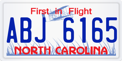 NC license plate ABJ6165