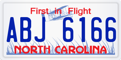 NC license plate ABJ6166