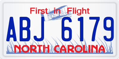 NC license plate ABJ6179