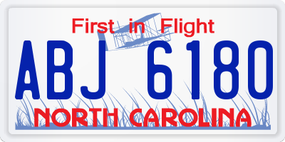 NC license plate ABJ6180