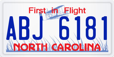 NC license plate ABJ6181