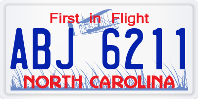 NC license plate ABJ6211