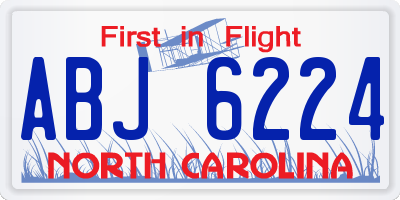 NC license plate ABJ6224