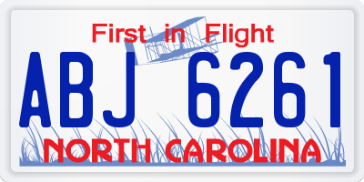 NC license plate ABJ6261