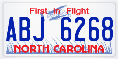 NC license plate ABJ6268