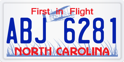 NC license plate ABJ6281