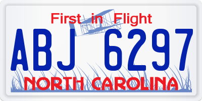 NC license plate ABJ6297