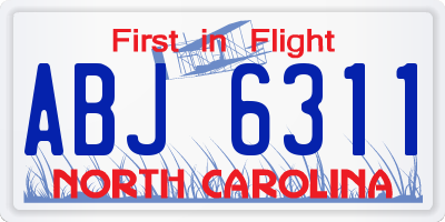 NC license plate ABJ6311
