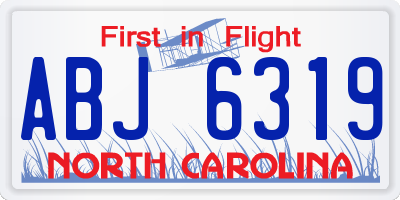 NC license plate ABJ6319