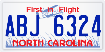 NC license plate ABJ6324