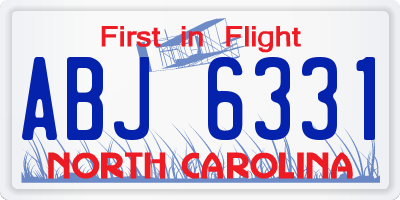 NC license plate ABJ6331