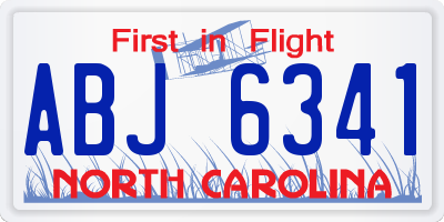 NC license plate ABJ6341