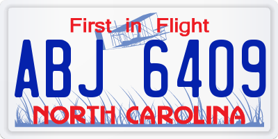 NC license plate ABJ6409