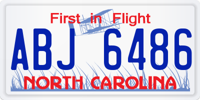 NC license plate ABJ6486