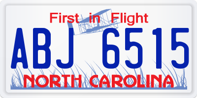 NC license plate ABJ6515