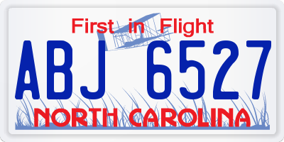 NC license plate ABJ6527