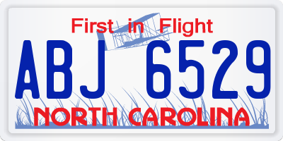 NC license plate ABJ6529