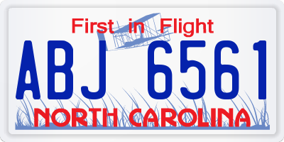 NC license plate ABJ6561