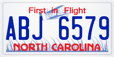 NC license plate ABJ6579