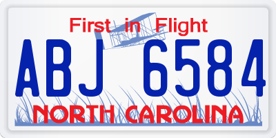 NC license plate ABJ6584