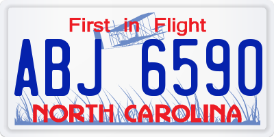 NC license plate ABJ6590