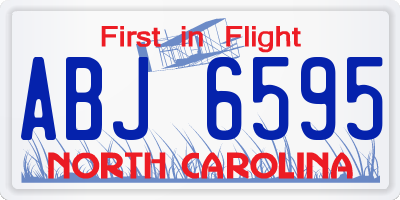 NC license plate ABJ6595