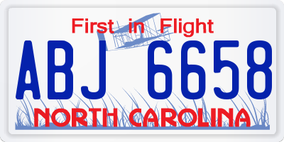 NC license plate ABJ6658