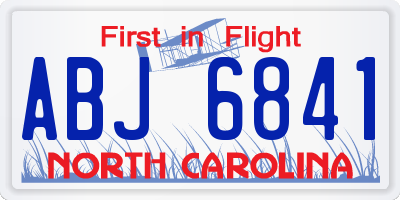 NC license plate ABJ6841