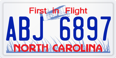 NC license plate ABJ6897