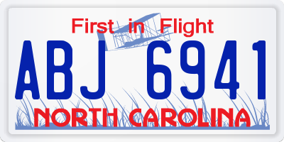 NC license plate ABJ6941