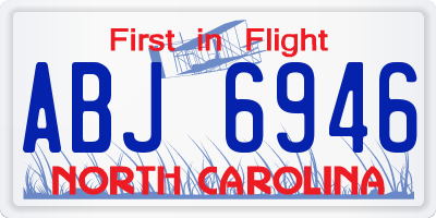 NC license plate ABJ6946