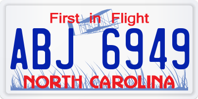 NC license plate ABJ6949