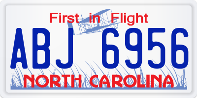 NC license plate ABJ6956