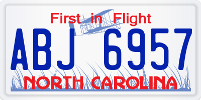 NC license plate ABJ6957