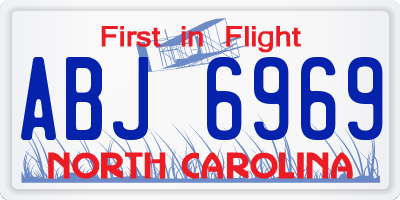 NC license plate ABJ6969