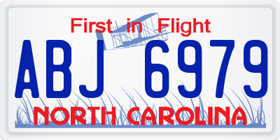 NC license plate ABJ6979