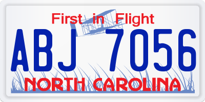 NC license plate ABJ7056