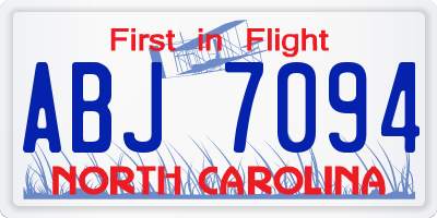 NC license plate ABJ7094