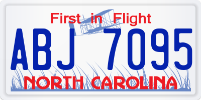 NC license plate ABJ7095