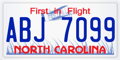 NC license plate ABJ7099