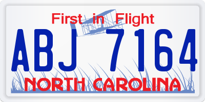 NC license plate ABJ7164