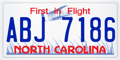 NC license plate ABJ7186