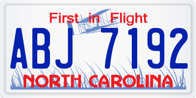 NC license plate ABJ7192