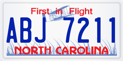 NC license plate ABJ7211