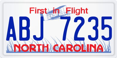 NC license plate ABJ7235
