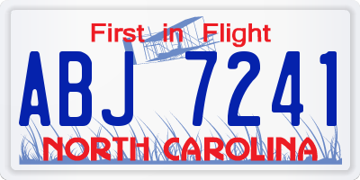 NC license plate ABJ7241