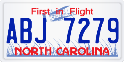 NC license plate ABJ7279