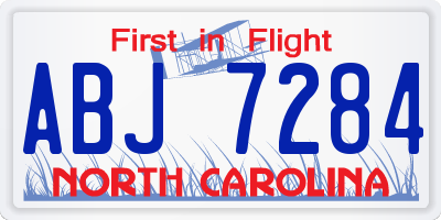 NC license plate ABJ7284