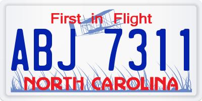 NC license plate ABJ7311