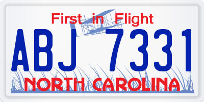 NC license plate ABJ7331